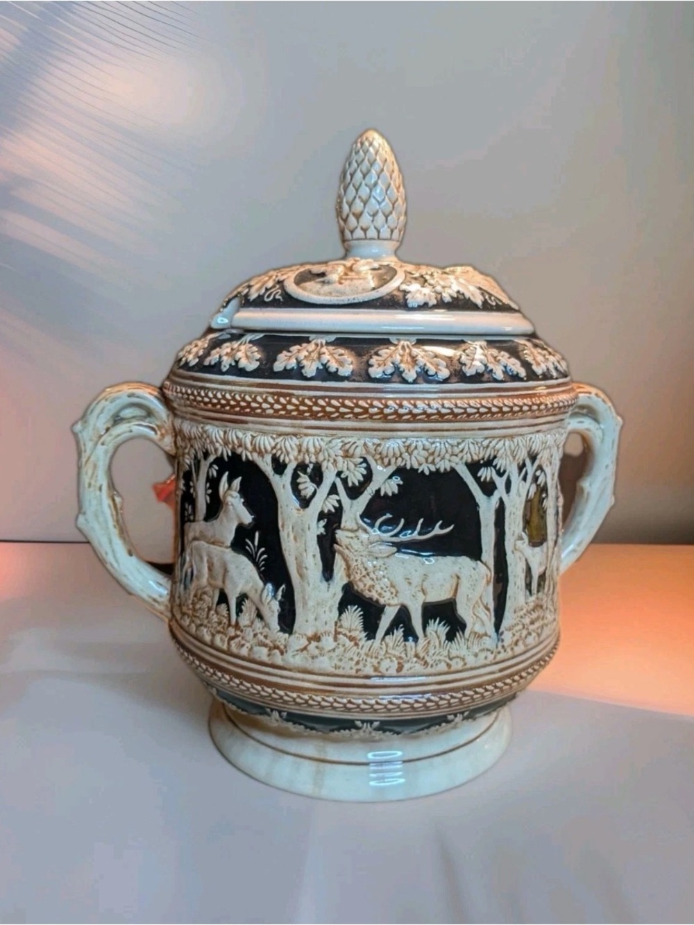 Vintage West German Salt-Glazed Stoneware Lidded Punch Bowl / Tureen - Picture 3 of 7